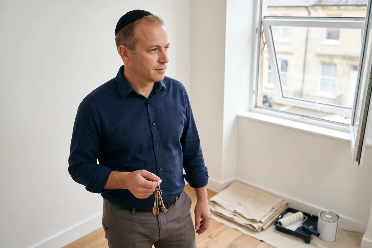 משכיר דירה עומד בדירה שהוכנה לשוכר ומחזיק את המפתחות, המקרה של מעשר מדמי שכירות